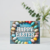 Cute Colorful Easter Eggs Collage Postkarte (Stehend Vorderseite)