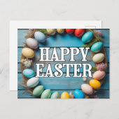 Cute Colorful Easter Eggs Collage Postkarte (Vorne/Hinten)