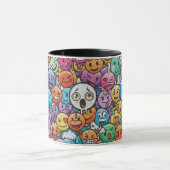 Cute Colorful Emoji Faces Pattern Mug Tasse (Zentrum)