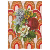 Cute Colorful Floral Clipboard Klemmbrett (Rückseite)