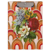 Cute Colorful Floral Clipboard Klemmbrett (Vorderseite)