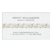 Cute Colorful Flowers Pattern Namenschild (Vorderseite)