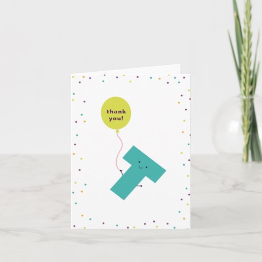 Cute Colorful Folded Thank You Card Dankeskarte (Vorderseite)