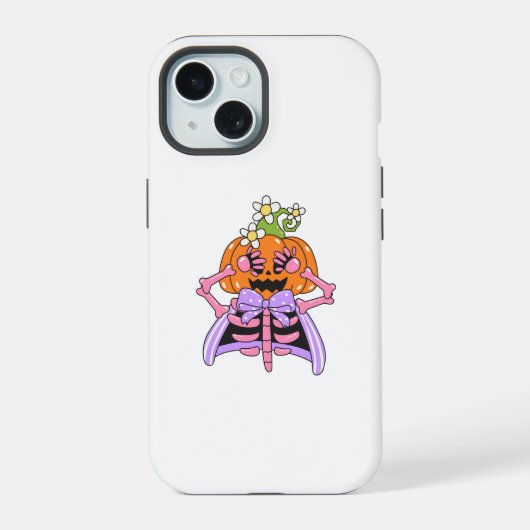 Cute & Colorful Halloween Bones iPhone 15 Hülle (Rückseite)