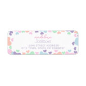 Cute Colorful Heart Purple Girly Script Address (Vorne)