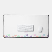 Cute Colorful Heart Purple Girly Script Address Schreibtischunterlage (Tastatur & Maus)