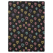 Cute Colorful Hearts Black Clipboard Klemmbrett (Rückseite)