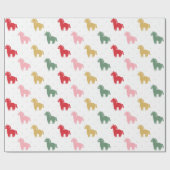 Cute Colorful Horses Dots Pattern 2026 Geschenkpapier (Flach)