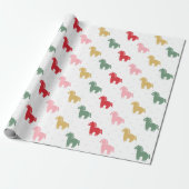 Cute Colorful Horses Dots Pattern 2026 Geschenkpapier (Ungerollt)