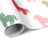 Cute Colorful Horses Dots Pattern 2026 Geschenkpapier (Rolleneckpunkt)