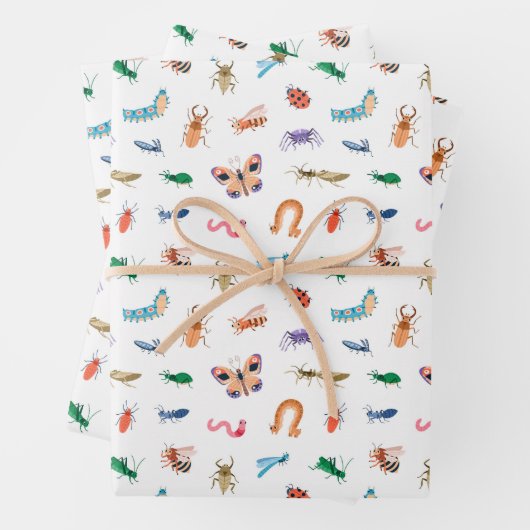 Cute Colorful Insect Pattern Geschenkpapier Set (Beispiel)