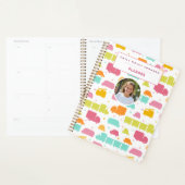 Cute Colorful Kids Background Custom Name Photo Planer (Anzeige)