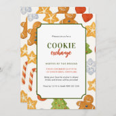 Cute Colorful Kids Christmas Cookie Exchange Party Einladung (Vorne/Hinten)