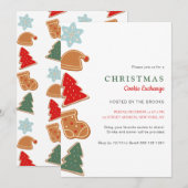Cute Colorful Kids Christmas Cookie Exchange Party Einladung (Vorne/Hinten)
