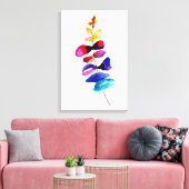 Cute colorful leaves watercolor leinwanddruck (Insitu (Wohnzimmer))