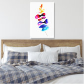 Cute colorful leaves watercolor leinwanddruck (Insitu (Schlafzimmer))