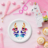 Cute colorful leaves watercolor pappteller (Party)