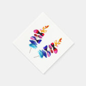 Cute colorful leaves watercolor serviette (Ecke)