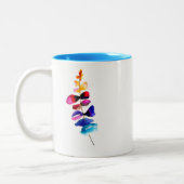 Cute colorful leaves watercolor zweifarbige tasse (Links)
