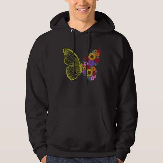 Cute Colorful Monarch Butterfly Flower  Butterflie Hoodie (Vorderseite)