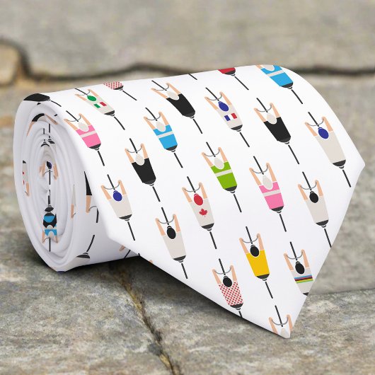 Cute Colorful National Cyclists Illustration Art Krawatte