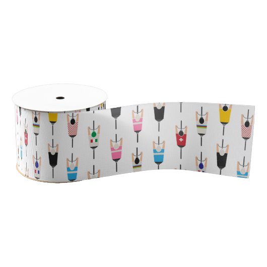 Cute Colorful National Cyclists Illustration Art Ripsband (Spule)