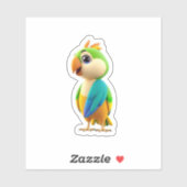 Cute Colorful Parrot Sticker (Blatt)