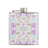 Cute colorful pastel paisley patterns flachmann (Vorderseite)