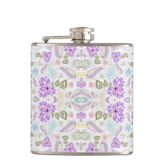 Cute colorful pastel paisley patterns flachmann