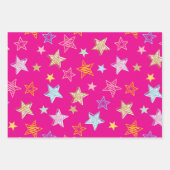 Cute Colorful Pastel Stars Pattern Geschenkpapier Set (Vorderseite 3)