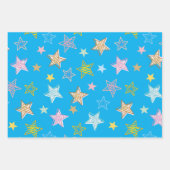 Cute Colorful Pastel Stars Pattern Geschenkpapier Set (Vorderseite 2)