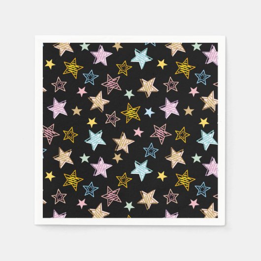 Cute Colorful Pastel Stars Pattern Serviette (Vorderseite)