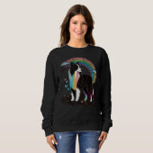 Cute Colorful Rainbow Border Collie Sweatshirt (Vorne ganz)