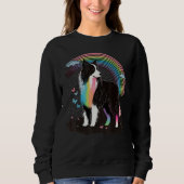 Cute Colorful Rainbow Border Collie Sweatshirt (Vorderseite)
