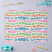 Cute Colorful Retro Christmas Script Decoupage Seidenpapier (Basteln)