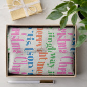 Cute Colorful Retro Christmas Script Decoupage Seidenpapier (Geschenk)