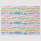 Cute Colorful Retro Christmas Script Decoupage Seidenpapier (Vorderseite)