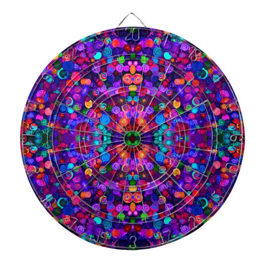 Cute colorful spiral cosmos patterns dartscheibe (vorne)