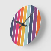 Cute Colorful Striped Pattern Runde Wanduhr (Winkel)