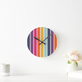 Cute Colorful Striped Pattern Runde Wanduhr (Zuhause)