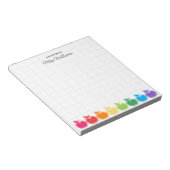 Cute Colorful Teacher's Apple Personalized Name Notizblock (angewinkelt)