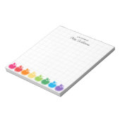 Cute Colorful Teacher's Apple Personalized Name Notizblock (Rotiert)