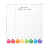 Cute Colorful Teacher's Apple Personalized Name Notizblock (Vorderseite)
