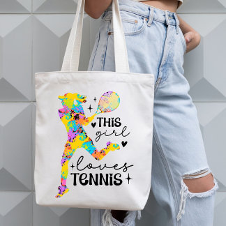 Cute & Colorful This Girl Loves Tennis Tragetasche