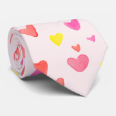 Cute Colorful Watercolor Hearts Pattern   Krawatte (Gerollt)