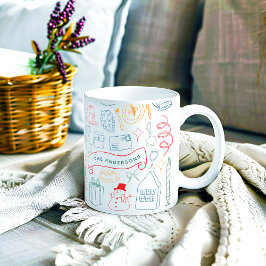Cute Colorful Whimsical Christmas Doodle Kaffeetasse