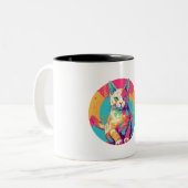 cute colorfull cat design zweifarbige tasse (Vorderseite Links)