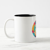 cute colorfull cat design zweifarbige tasse (Links)