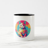 cute colorfull cat design zweifarbige tasse (Mittel)
