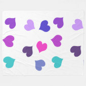 Cute colourful hearts fleecedecke (Vorderseite (Horizontal))